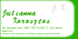 julianna korosztos business card